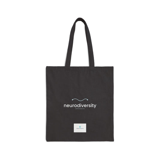 Neurodiversity canvas tote bag in natural cotton with a minimal front mark