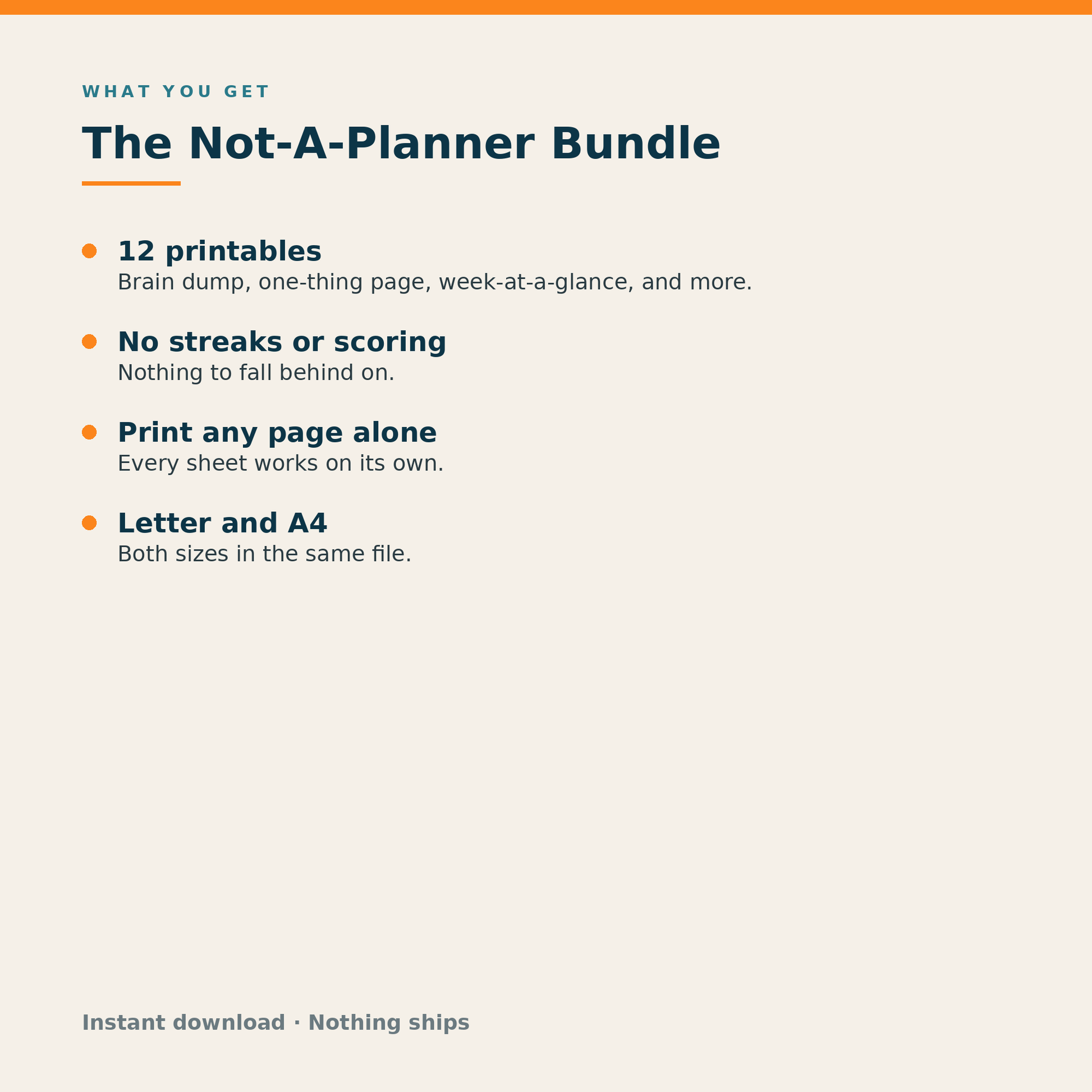 What is included in the Not-A-Planner Bundle