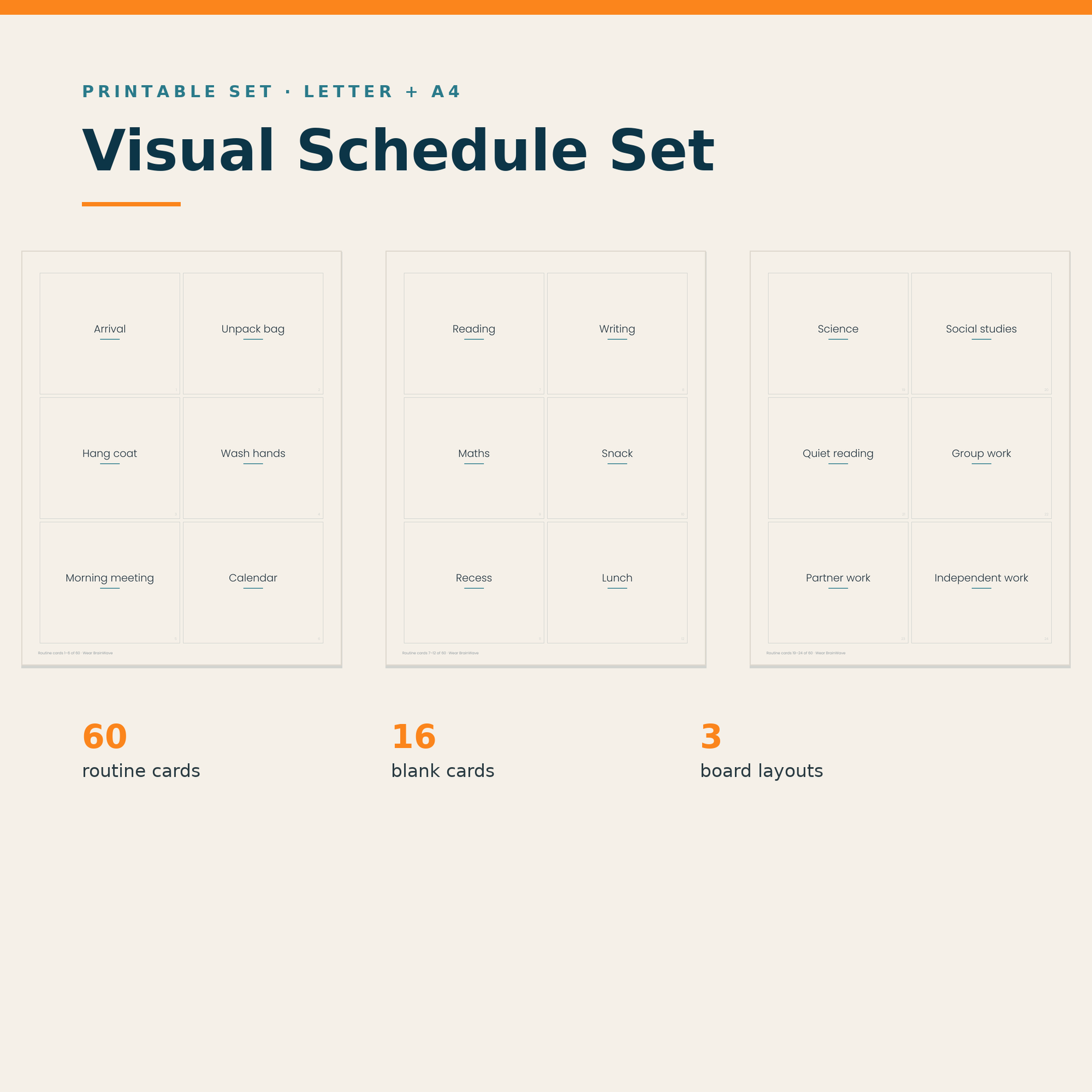 Visual Schedule Set — included in the bundle