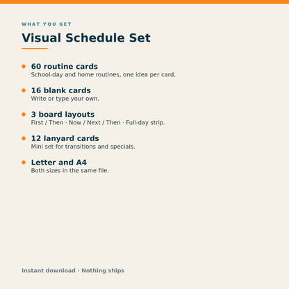 What is included in the Visual Schedule Set